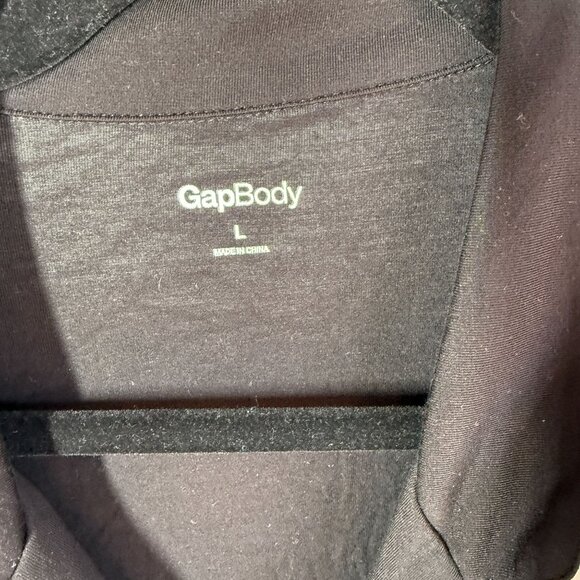 GapBody Women Model Pajama Shirt Dress Sz Large Black Button Front Soft Flowy - Picture 8 of 9